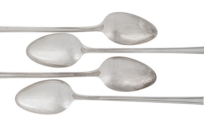 Lot 1251 - A SET OF EIGHT AMERICAN STERLING SILVER KNICKERBOCKER GLORY ICE CREAM SPOONS, CIRCA 1960