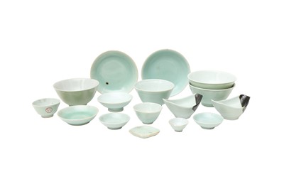 Lot 626 - A GROUP OF CHINESE CELADON-GLAZED WARES