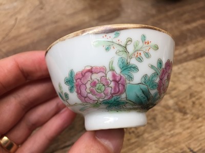 Lot 616 - A GROUP OF SIX CHINESE FAMILLE-ROSE CUPS