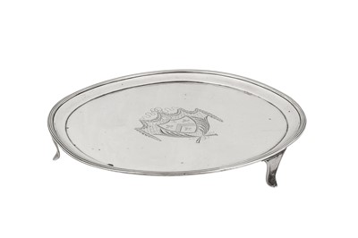 Lot 447 - A George III provincial sterling silver salver, Newcastle 1799 by John Roberston