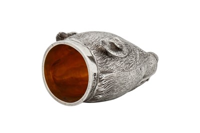 Lot 56 - An Elizabeth II sterling silver novelty stirrup cup, London 1966 by Comyns