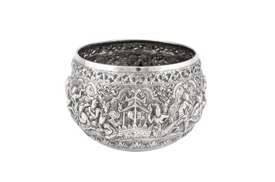 Lot 156 - A mid- 20th century Thai unmarked silver bowl, Chiang Mai circa 1950