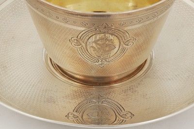 Lot 256 - A late 19th century French 950 standard silver chocolate cup and saucer, Paris circa 1870 by César Tonnelier (active 1845-1882)