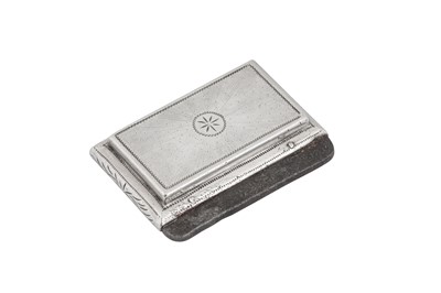 Lot 192 - An early 19h century Chinese Export silver snuff box and steel striker, Canton circa 1830 mark of Wongshing