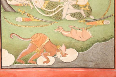 Lot 333 - LAKSHMANA PLUCKING A THORN FROM RAMA'S FOOT