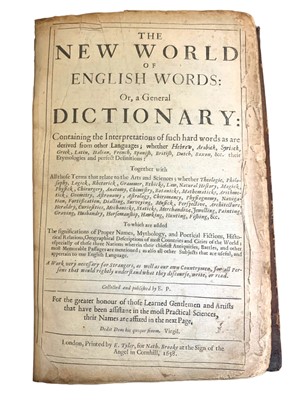 Lot 201 - Phillips (Edward) The New World of English Words