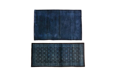 Lot 106 - TWO CHINESE DARK BLUE CARPETS