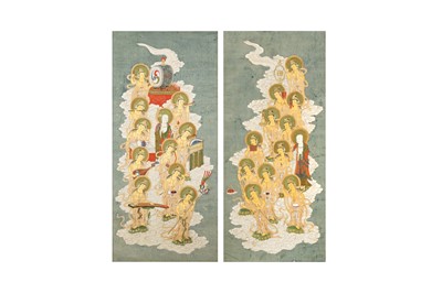Lot 310 - A PAIR OF JAPANESE BUDDHIST SCROLL PAINTINGS