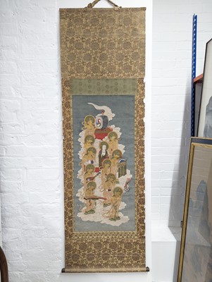 Lot 310 - A PAIR OF JAPANESE BUDDHIST SCROLL PAINTINGS