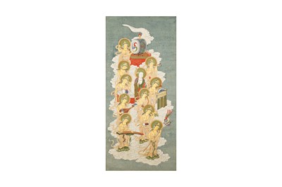 Lot 310 - A PAIR OF JAPANESE BUDDHIST SCROLL PAINTINGS