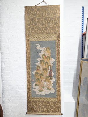 Lot 310 - A PAIR OF JAPANESE BUDDHIST SCROLL PAINTINGS