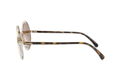 Lot 314 - Chanel Mirror Logo Round Sunglasses