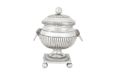 Lot 98 - An early 19th century Indian colonial unmarked silver butter cooler, Madras circa 1820