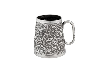 Lot 122 - An early 20th century Anglo – Indian unmarked silver mug, Bombay circa 1920