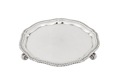 Lot 477 - An early George III sterling silver salver, London 1762 by Charles Frederick Kandler