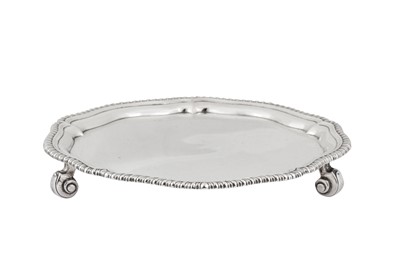 Lot 477 - An early George III sterling silver salver, London 1762 by Charles Frederick Kandler