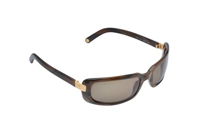 Lot 201 - Chanel Brown CC Rectangle Sunglasses