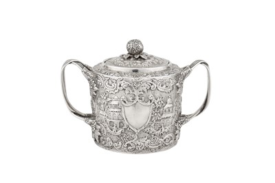 Lot 292 - A late 19th century American silver covered twin handled sugar bowl, Baltimore, Maryland circa 1880 by August Jacobi and Co