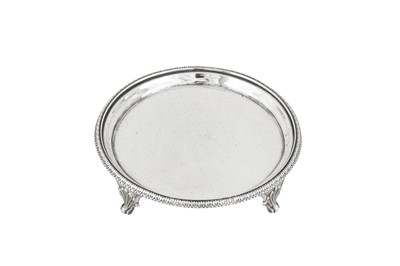 Lot 474 - A George III sterling silver teapot stand, London 1808 by Rebecca Emes and William Emes