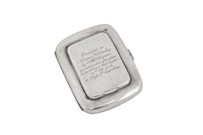 Lot 31 - Criminal Interest – A George V sterling silver combination cigarette case and book of matches holder, Birmingham 1924 by Deakin and Francis
