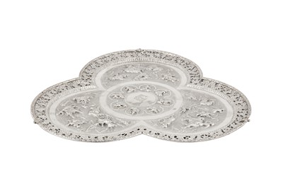 Lot 125 - A late 19th / early 20th century Anglo – Indian unmarked silver tea tray, Bombay circa 1900