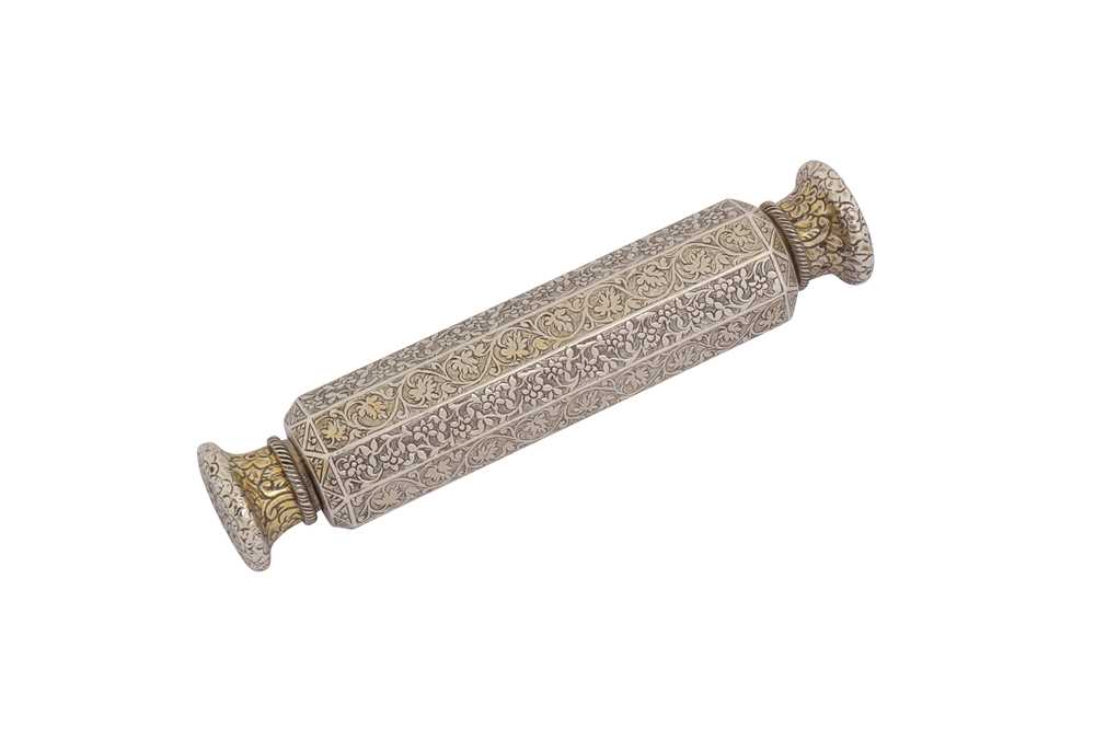 Lot 120 - A rare mid to late 19th century Anglo – Indian silver gilt double scent bottle, Lucknow circa 1860-80