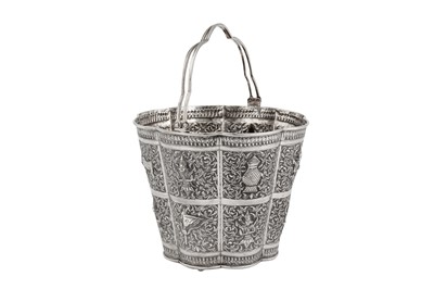 Lot 157 - A mid-20th century Thai silver bucket, Bangkok circa 1950 possibly by Zhu Chang
