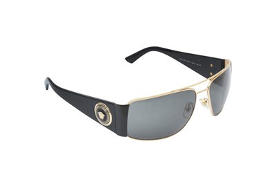 Lot 359 - Versace Black Medusa Sheild Sunglasses