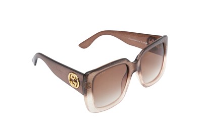 Lot 204 - Gucci Brown GG Oversized Square Sunglasses