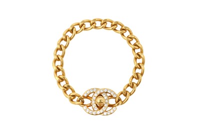 Lot 339 - Chanel Crystal CC Turnlock Bracelet