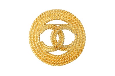 Lot 328 - Chanel Round Open CC Large Brooch