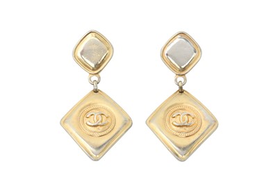 Lot 334 - Chanel CC Diamond Shape Clip On Earrings