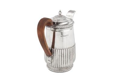 Lot 387 - A Victorian sterling silver small coffee or hot water pot, London 1875 by Frederick Brasted