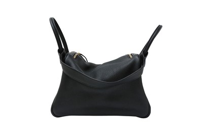Lot 366 - Hermes Black Clemence Lindy 30