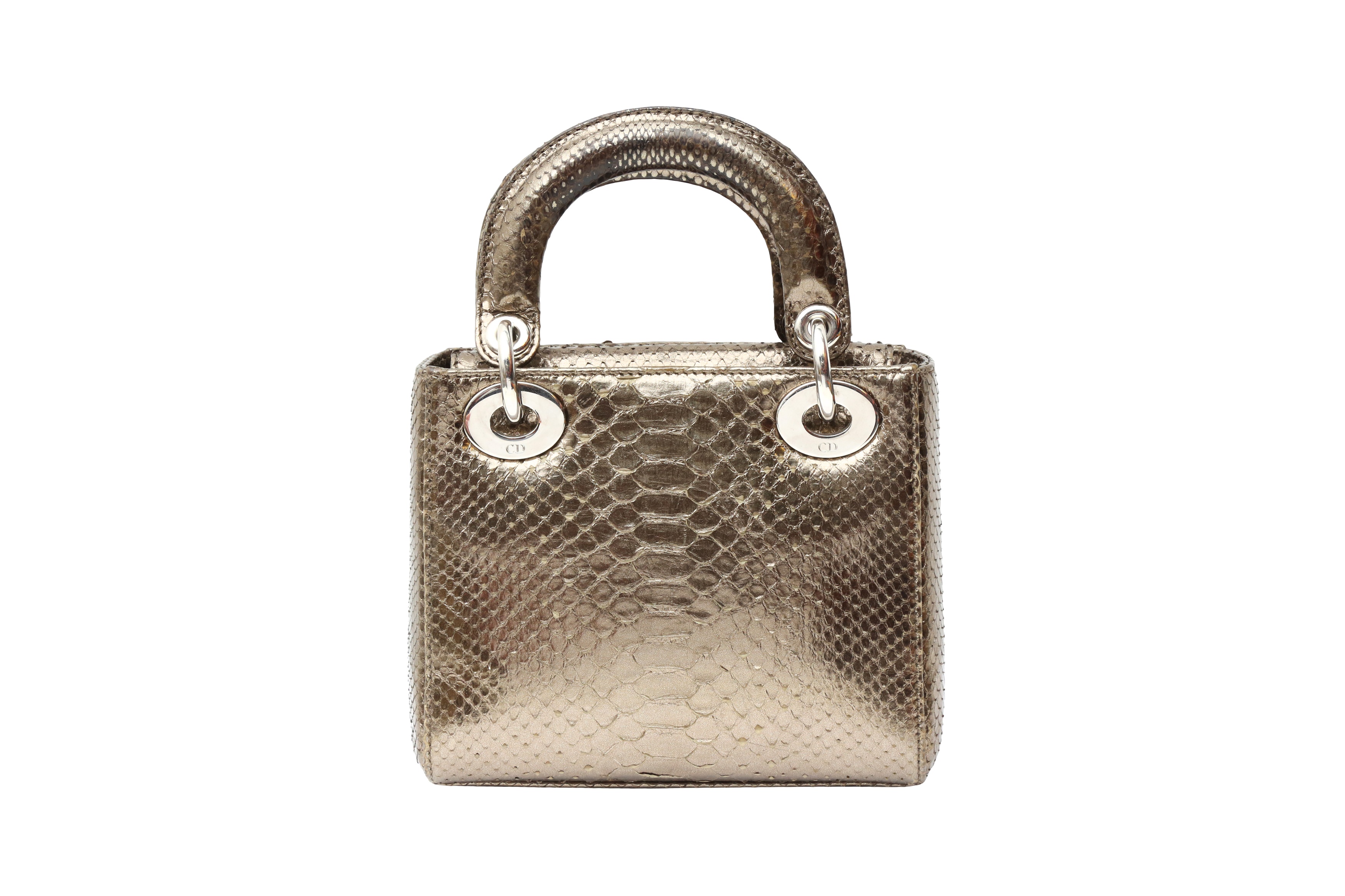 Lot 340 - λ Christian Dior Metallic Gold Python Mini