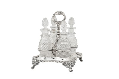 Lot 422 - A George IV sterling silver sauce bottle cruet, Sheffield 1824 by Thomas, James and Nathaniel Creswick