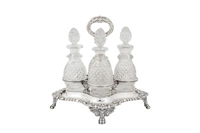 Lot 422 - A George IV sterling silver sauce bottle cruet, Sheffield 1824 by Thomas, James and Nathaniel Creswick