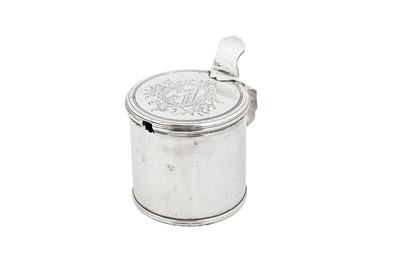 Lot 419 - An early George III sterling silver mustard pot, London 1764 by William Lestourgeon