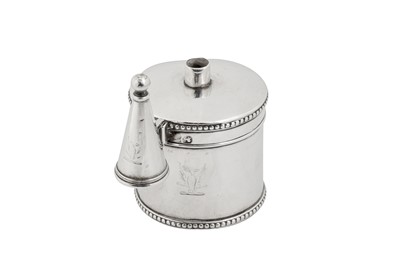 Lot 467 - A George III sterling silver bougie box, Sheffield 1777 by Richard Morton and Co