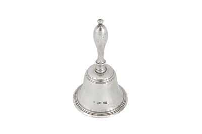Lot 396 - An early Victorian sterling silver table bell, London 1839 by messrs Lias