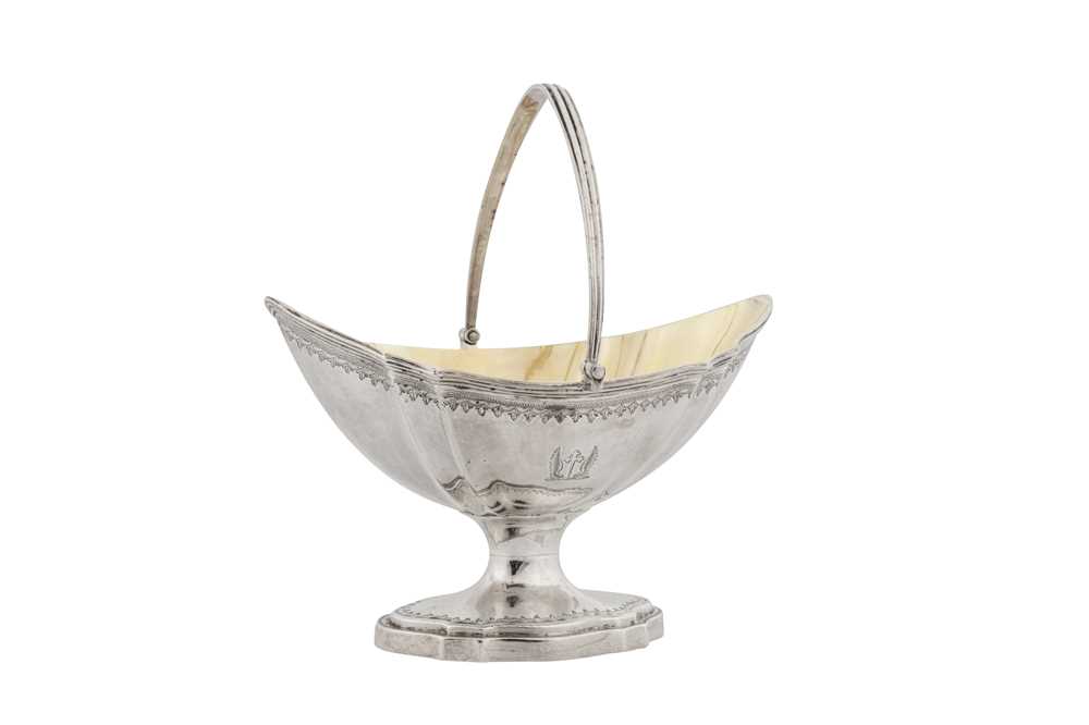 Lot 456 - A George III sterling silver sugar basket, London 1792 by Abraham Peterson