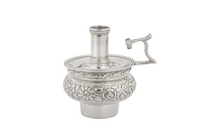 Lot 461 - A George III sterling silver taper chamberstick from an inkstand, London 1817 by William Stroud