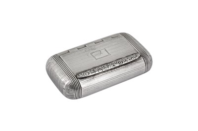 Lot 7 - A George IV sterling silver snuff box, London 1824 by William Elleby