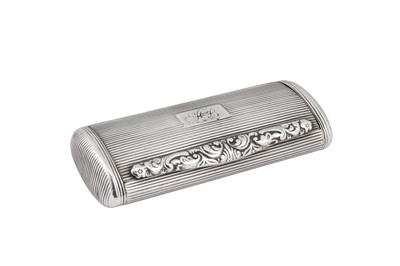 Lot 6 - A George IV sterling silver snuff box, Birmingham 1822 by Lawrence & Co
