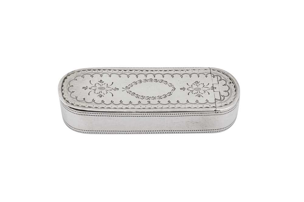 Lot 5 - A George III sterling silver snuff box, London 1797 by Cornelius Bland