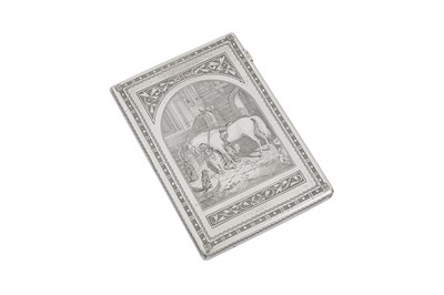 Lot 29 - Landseer - A Victorian sterling silver card case Birmingham 1873 by Frederick Marson