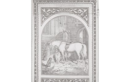 Lot 29 - Landseer - A Victorian sterling silver card case Birmingham 1873 by Frederick Marson