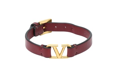 Lot 6 - Valentino Burgundy Vlogo Signature Bracelet