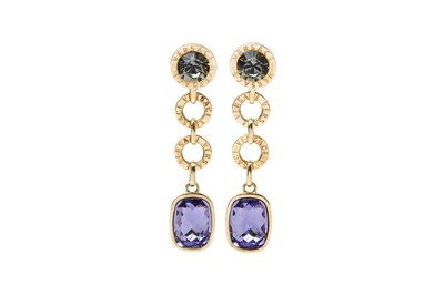 Lot 85 - Versace Purple Crystal Drop Clip On Earrings