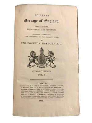 Lot 43 - Genealogy & Royal Interest.- Collins's Peerage of England